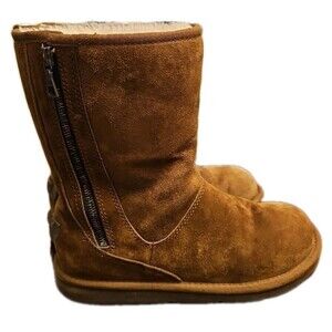 UGG Australia Mayfaire Winter Boots Womens Size 9 EUR 40 Brown Leather Sheepskin